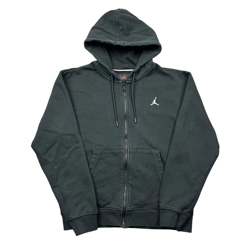 Jordan Mens Small Jumpman Full Zip Hoodie Black Fleece Sweatshirt Sportswear